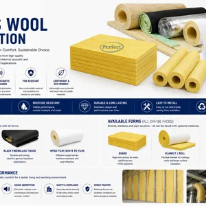 Fire Resistant Glass Wool Pipe Section, Fiberglass Glasswool Tube Insulation, for Steam Pipeline, HVAC System, Industrial Pipe Insulation thumbnail-5