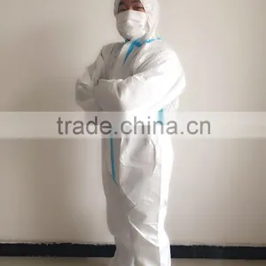 DISPOSABLE COVERALL ZIP/HOOD WHITE ELAST thumbnail-2