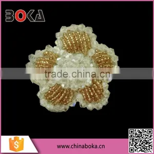BOKA Handmade Sew-on Crystal Beads Flower Embellished Applique thumbnail-1