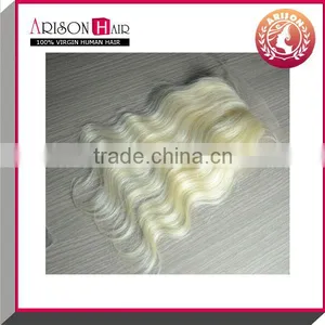 Grade AAAA High Quality Virgin Brazilian Hair Blonde Silk Base Closure thumbnail-1