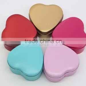 0.23mm Thick Tin Plate Cheap Price Multi Color Candy Heart Shape Gift Tin Case thumbnail-3