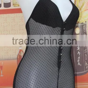 Fashion Hot Black Sexy Mature Women Transparent Lingerie Nigntwear thumbnail-2