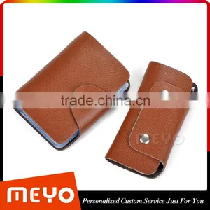Cheap Split Soft Leather Card Organizer Bag With Keychain Holder thumbnail-2