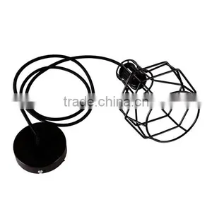 2015 Vintage Pendant Lamp Light Black Metal Iron Lampshade Lamp Cover E27 220V Loft Coffee Bar Restaurant Kitchen Lights thumbnail-5