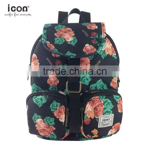 600D Polyester Flower Pattern Backpack Own Design thumbnail-1