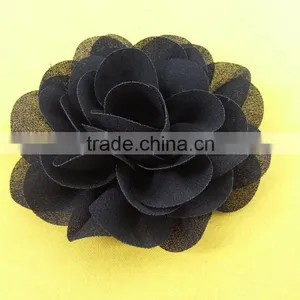 9cm High Quality Chiffon Rosette in Black Color For Ladies --- M109 thumbnail-6