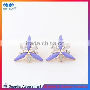 Fashion Light Purple Star Shaped Resin Stud Earrings for Women thumbnail-1