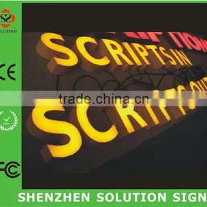 Acrylic Frontlit LED Resin Alphabet Letter Sign With Stainless Steel Frame thumbnail-3