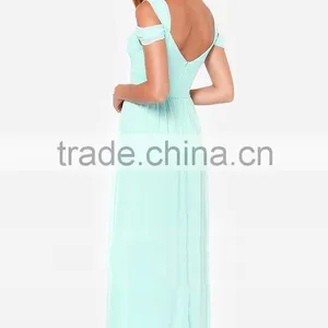 Women's Cute Light Green V-Neck Dress thumbnail-3