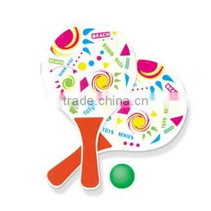 Classic Wooden Beach Tennis Racket Paddle Ball Play Game Set thumbnail-5