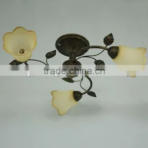Beige and Yellowish Flower 3 Lampholders Chandelier Pendant thumbnail-4
