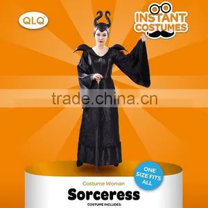Carnival Party Witch Maleficent Cosplay Magician Fancy Dress Costume for Women thumbnail-1