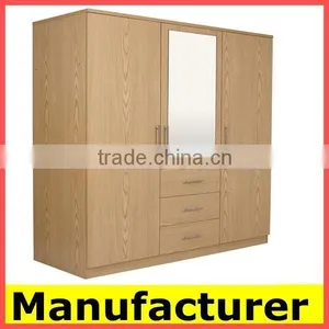 Wholesale Mirror Door Wooden Bedroom Wardrobes Closet Funiture thumbnail-3