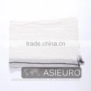 Yarn Dyed Cotton Scarf With Special Edges , BSCI and Sedex Approved thumbnail-2