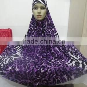 H303 Latest Big Size Print Muslim Hijab,islamic Scarf,pray Hijab thumbnail-6