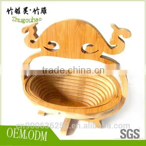 Folding Flat Bamboo Fruit Food Basket FOR Wedding Decaration thumbnail-6