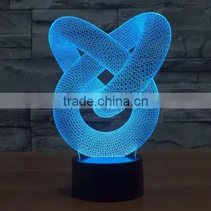 Mosunx Busines Night Light Optical 3D Chain Link Lighting Laser Cut Desk Lamp With USB Port LED for Children thumbnail-1