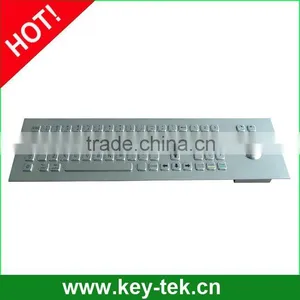 Vandal Proof IP65 Stainless Steel Industrial Metal Keyboard With Trackball and Integrated EPP thumbnail-1