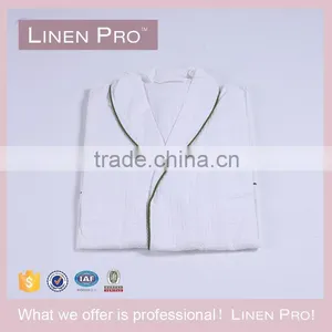 LinenPro 100% Cotton Hotel Spa Robe Kimono Style Waffle Bathrobe thumbnail-3