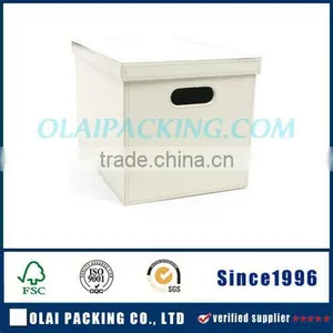 White Large Capacity Leather Box for Hamper Hot Sale thumbnail-1