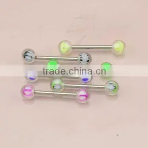 Magnetic Tongue Piercing Jewelry With Stainless Steel Barbell and Acrylic Balls Fashion Tongue Rings thumbnail-4