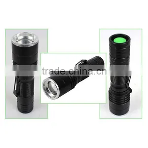 C81 Portable MINI LED Zoom Flashlight Torch With Pen Clip thumbnail-3