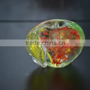 Glass Paperweight Apple / Green Color /Decorative / thumbnail-1