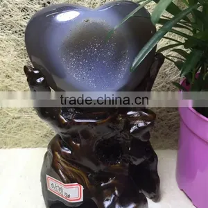 Natural Brazil Agate Love Heart Geodes Crystal Gifts For Sale thumbnail-4