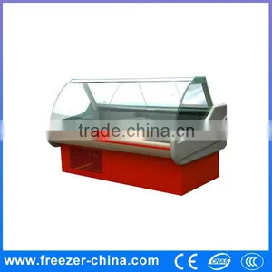 Supermarket Curved Glass Self Service Cooked Refrigerated Meat Display Cases thumbnail-1