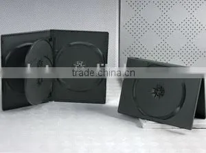 14mm Multiple 4 Discs Quad Black DVD Case With One Tray thumbnail-1