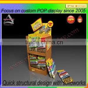 ODM & OEM Food Accessory Products Wood Display Shelves for Supermarket Promotion thumbnail-1