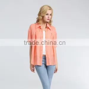 2016 Fashion Women Three Quarter Sleeve Shirts thumbnail-2