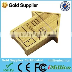 Bulk Cheap Wholesale Wood House PEN DRIVE 64GB Usb Flash Memory Made in China thumbnail-1