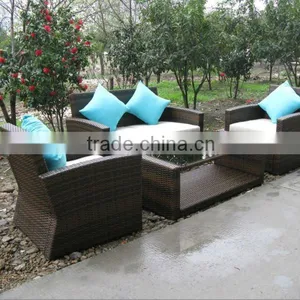 Outdoor Garden Plastic Rattan Sofa Set, Patio Furniture, Wicker Furniture thumbnail-1