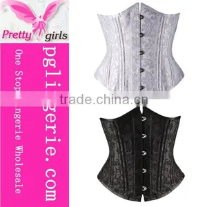 Two Color Steel Bone Lace up Corset Set and Waist Training Corset thumbnail-5