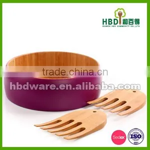 High Quality Salad Bowl,bamboo Salad Bowl With Server Wholesale thumbnail-4
