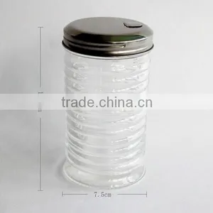 Glass Condiment Dispenser With Metal Hole Caps thumbnail-2