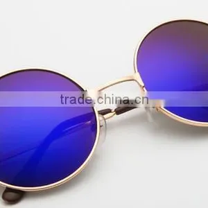 Metal Round Circle Sunglasses With UV Function thumbnail-4