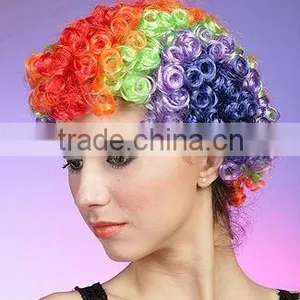 Synthetic Football Fans Wig , Party Wig, Cheap Synthetic Wigs thumbnail-3