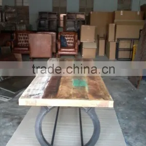 Metro Vintage DINING Table Set, RECLAIMED Bar DINING TABLE Set , Industrial Dining Table Set thumbnail-2