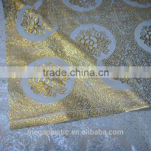 Gold Stamping Printed PVC Table Cloth / PVC Vinyl Table Cloth thumbnail-1
