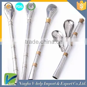 High Quality Stainless Steel Drinking Bombilla Straw For Yerba Mate Detachable Filter Head Easy To Clean thumbnail-1