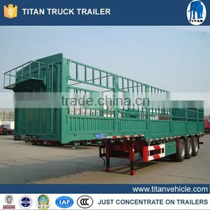 Interlink Livestock Cargo Fence Truck Trailer , 3 Axle Fence Semi Trailer for Sale --FOB 10000 thumbnail-3