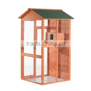 Pawhut 71" Large Vertical Outdoor Aviary Bird Cage - Golden Red thumbnail-1