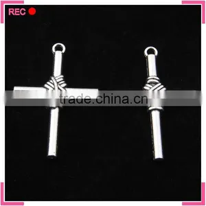 Zinc Alloy Charms for Jewelry Making, Cross Shaped Cheap Charms thumbnail-2