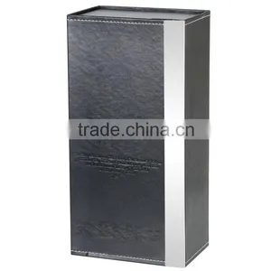 Factory Wholesale Custom Luxury Single Bottled Wine Box, Leather Black Beautiful Gift Box thumbnail-1