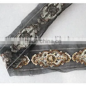 High Quality Embroidery Gold Thread Garments Accessories Decorative Beaded Trim thumbnail-5