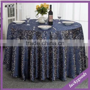 Hotel and Restaurant Use Royal Blue Printing 132 Round Table Cloth Wholesale thumbnail-1