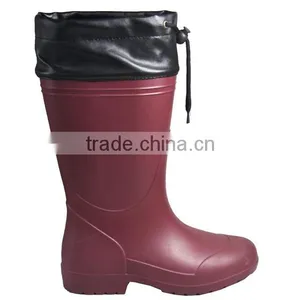 Women Lightweight EVA Rain Boots With Collar thumbnail-1