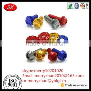 Customized Anodized Aluminum Flange Bolt for Bicycle or Motorcycle thumbnail-1